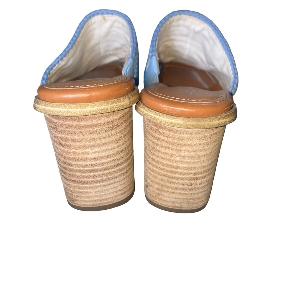 Marc Fisher Blue and White Striped platform sandals size 8.5 - Picture 4 of 9